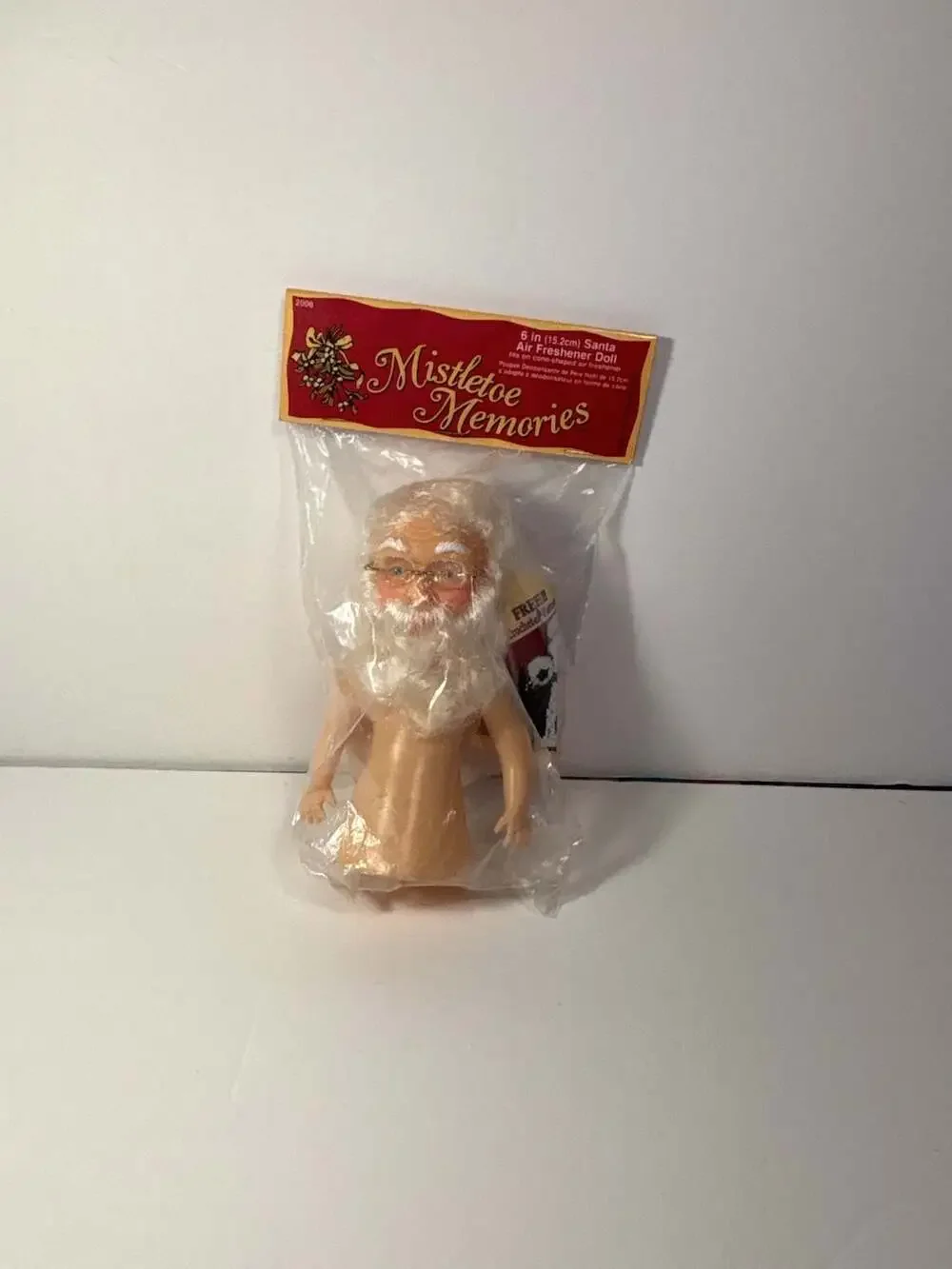 Vintage Fibre-Craft Mistletoe Memories 6 in Santa Air Freshener Doll